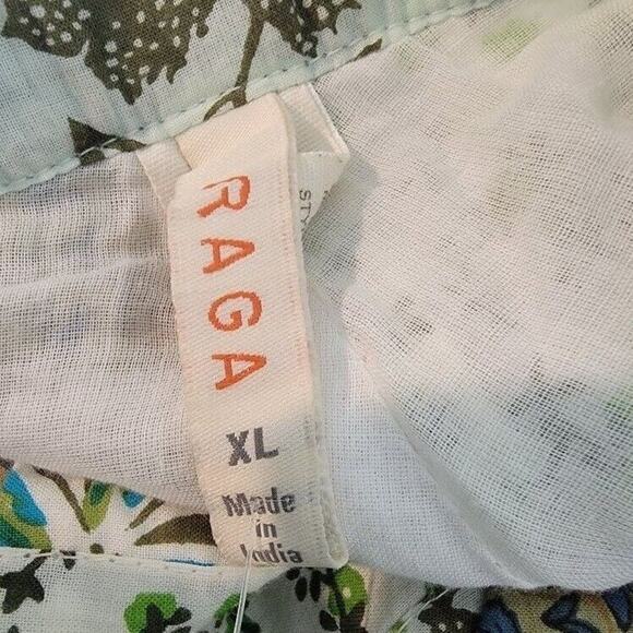 NWT Anthropologie Raga Floral Maxi Skirt XL Boho Lightweight Turquoise Brown - Picture 2 of 13